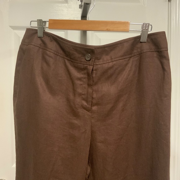 Style & Co. Brown Linen Cropped Pants - Picture 3 of 9
